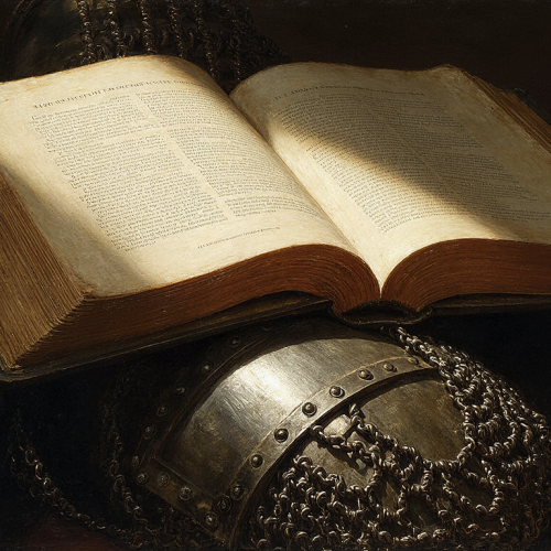 Pessoa determinada orando com Bíblia aberta em Efésios 6, demonstrando preparação espiritual e fé em ambiente de estudo bíblico sereno